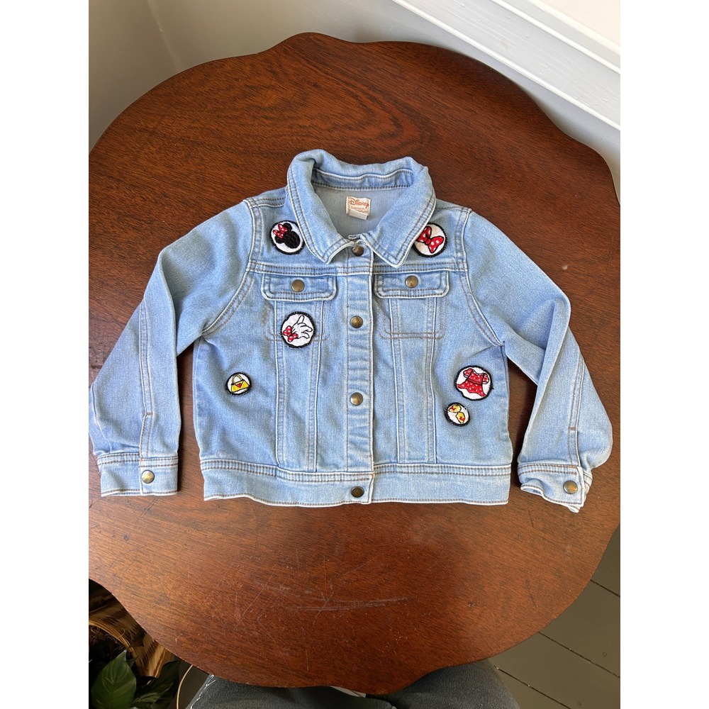 Disney Tutu Couture Girls 4T Denim Jacket Minnie Mouse Patches Blue
